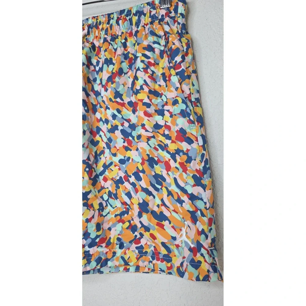 New Jordan Essentials Men M Multi Colored Abstract‎ Poolside Shorts Retro Print